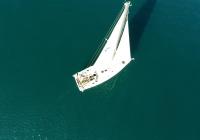 sailing yacht sailboat Hanse 505 from vertical above